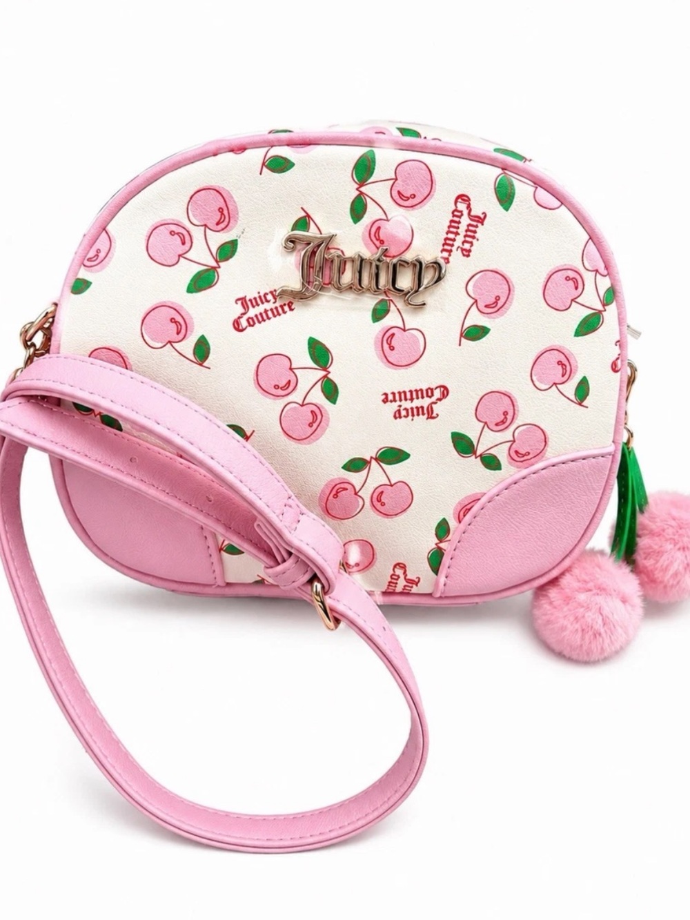 Juicy Couture Pink Cherry Print Crossbody Bag NWT